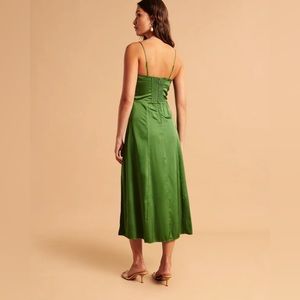 Abercrombie and fitch high slit satin midi dress